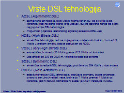 Vrste DSL tehnologija
