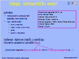 Ideja: semantički web!