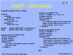 SNMP – MIB primjer